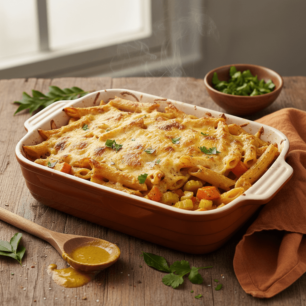 Penne with Curry and Vegetable Sauce