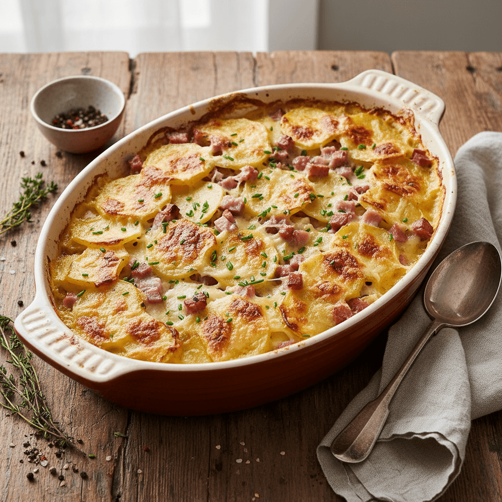 Kartoffel-Schinken-Gratin