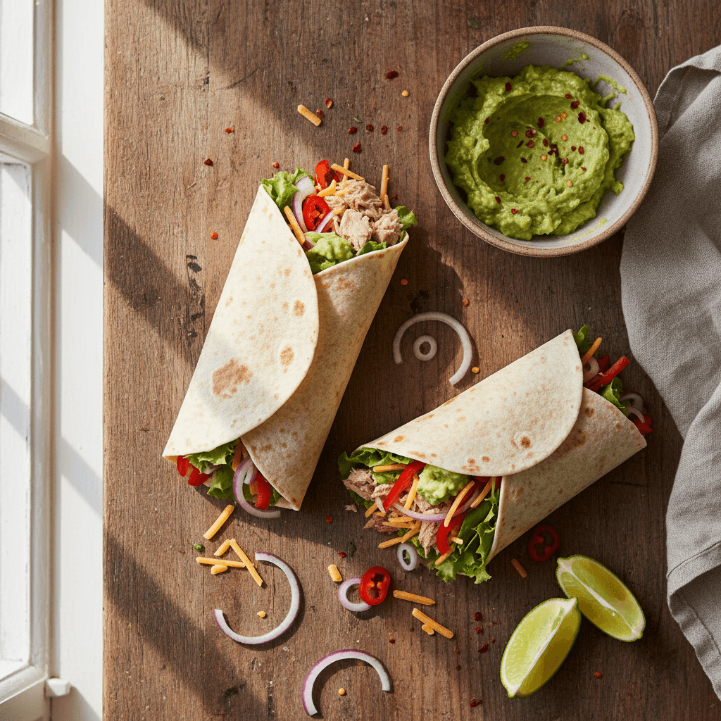 Mexican Tuna and Guacamole Wraps