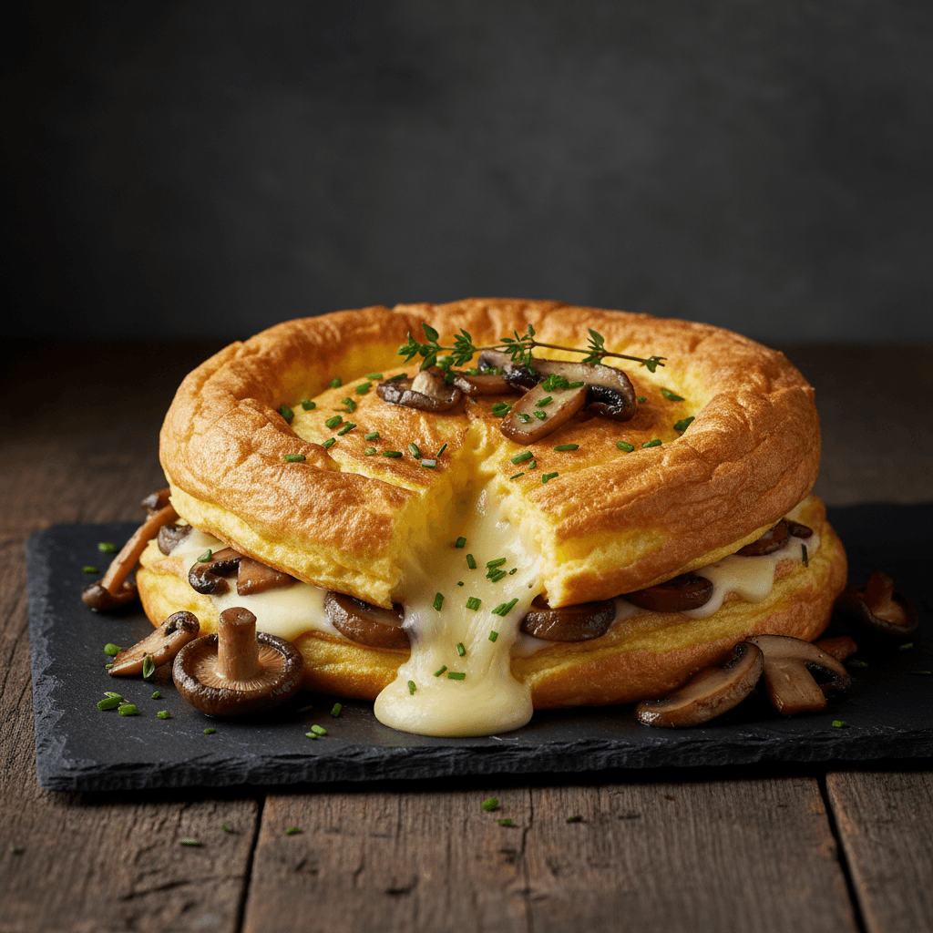 Omelette Soufflée aux Champignons et Fromage