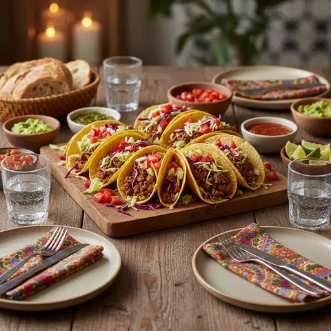 Tacos de viande hachée avec salade fraîche