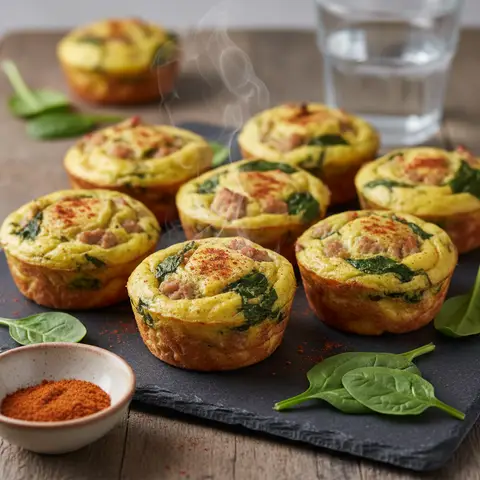 Egg muffins à la dinde, épinards et paprika fumé