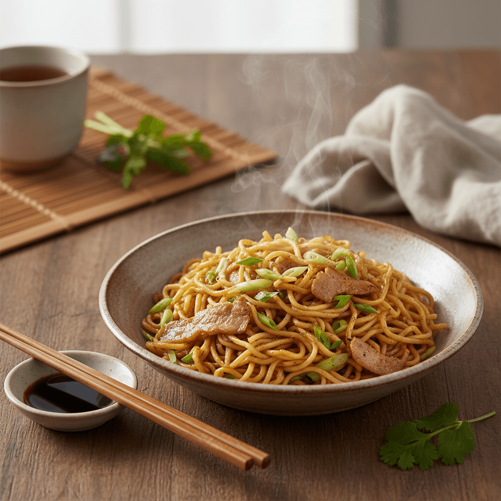 Pan-Fried Noodles with Water and Oil
