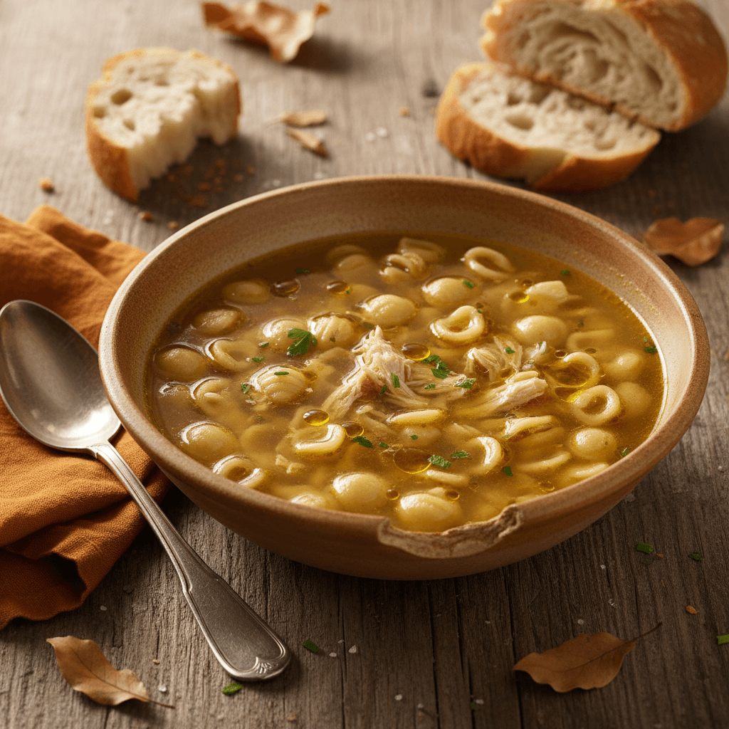 Soupe de pâtes au bouillon simple