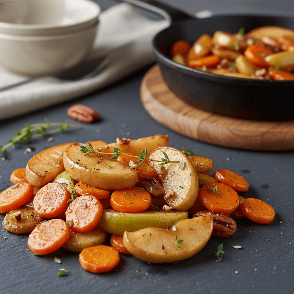Poêlée de pommes et carottes sautées