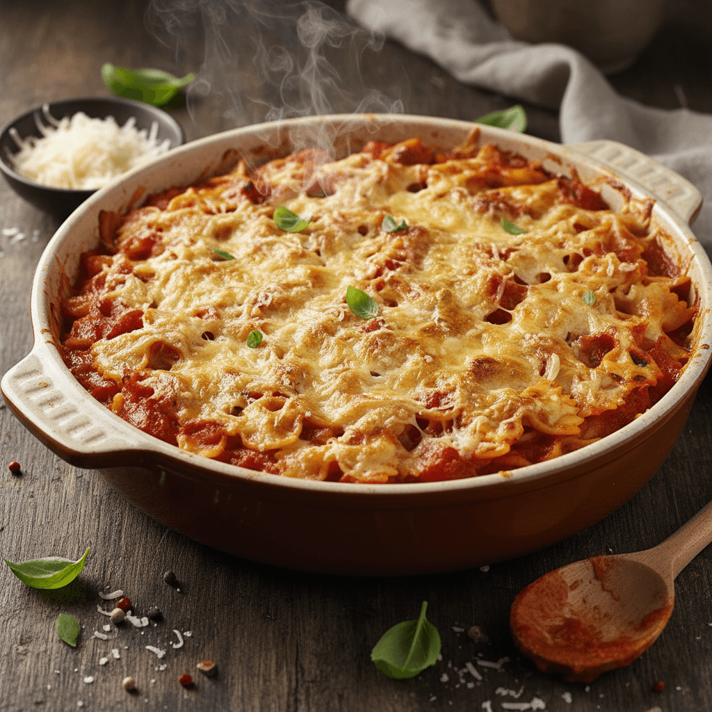 Gratin de Farfalles aux Tomates et Fromage