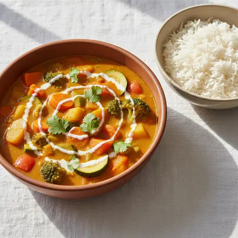 Curry Végétarien aux Légumes du Frigo
