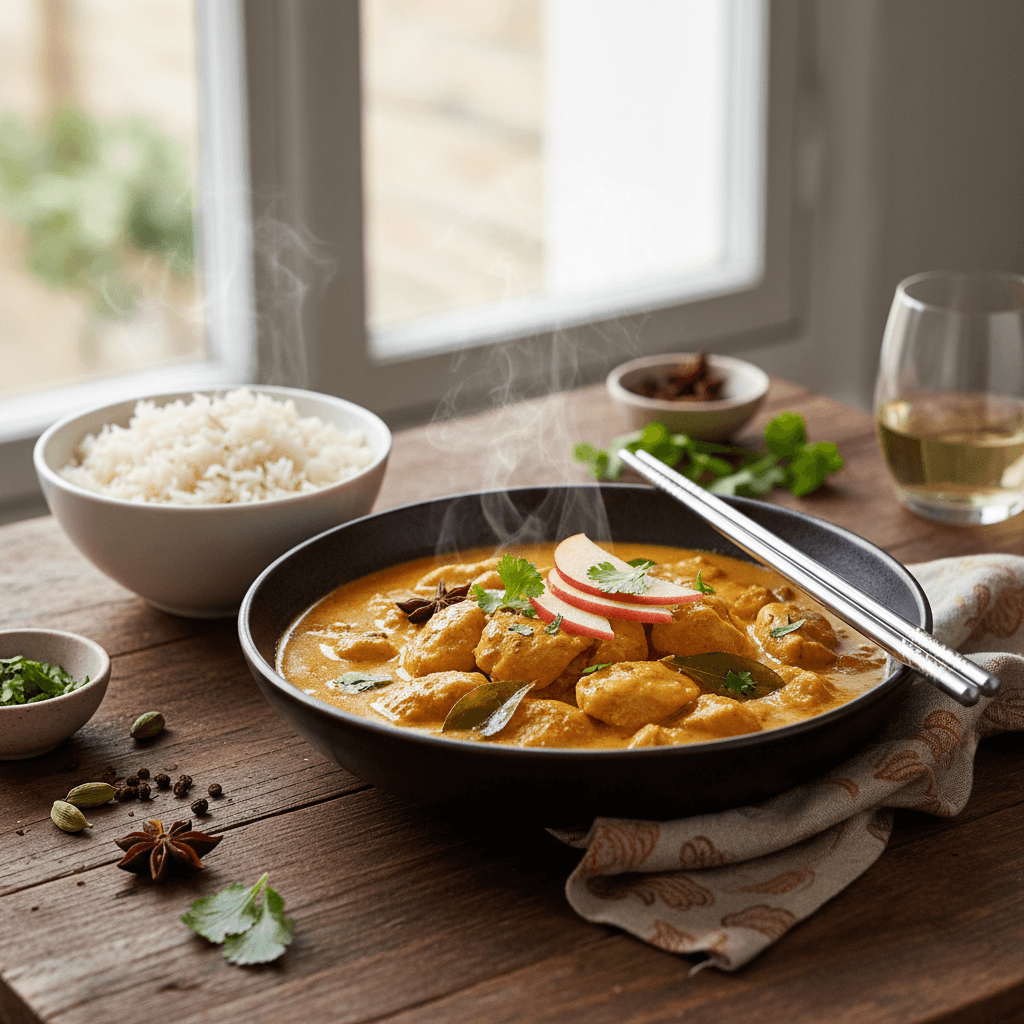 Curry de poulet aux pommes (asiatique-français)