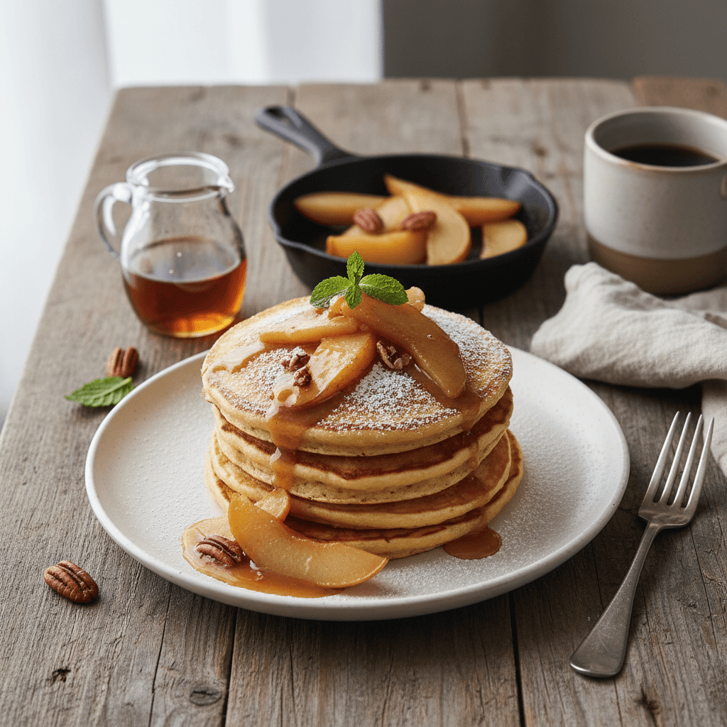 Pfannkuchen mit karamellisierten Birnen