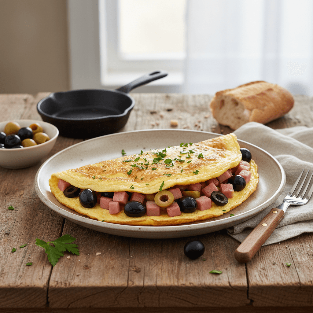 Ham and Olive Omelet