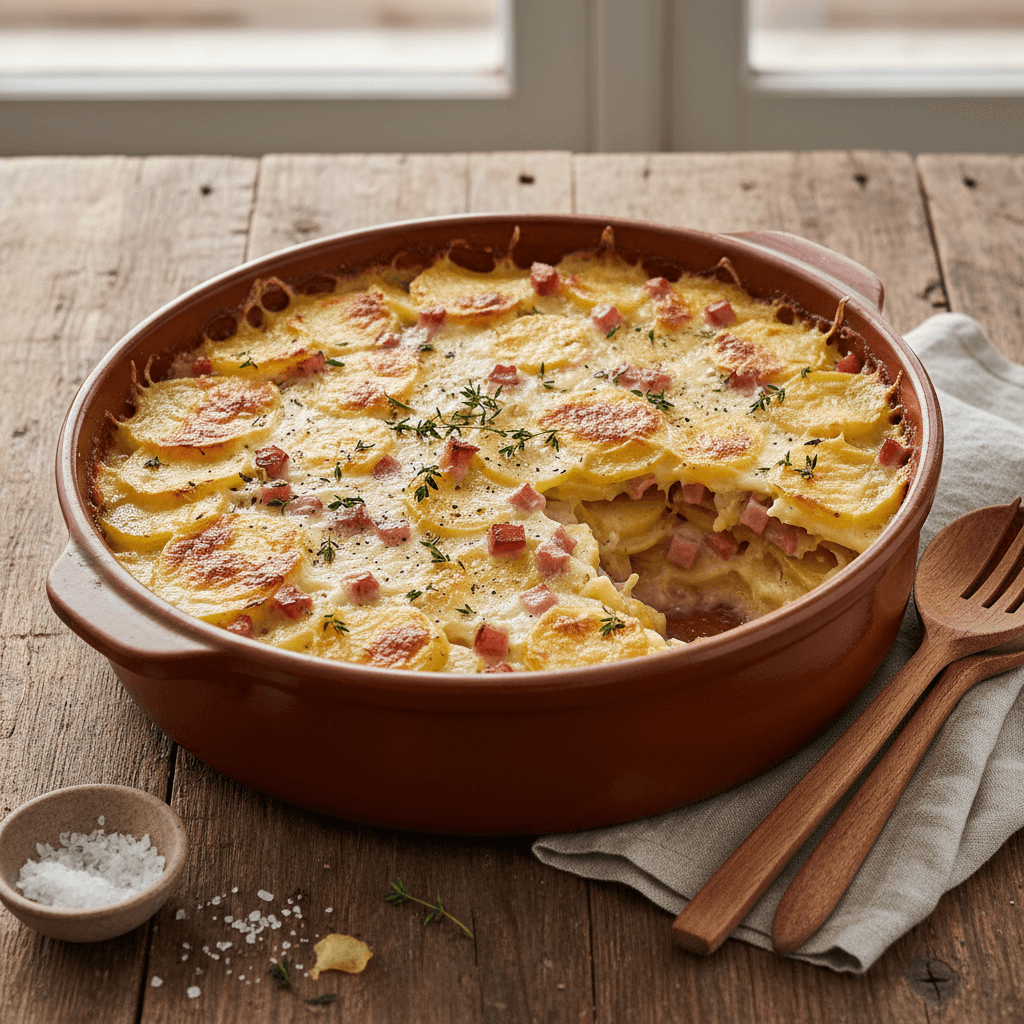 Kartoffel- und Schinkenauflauf