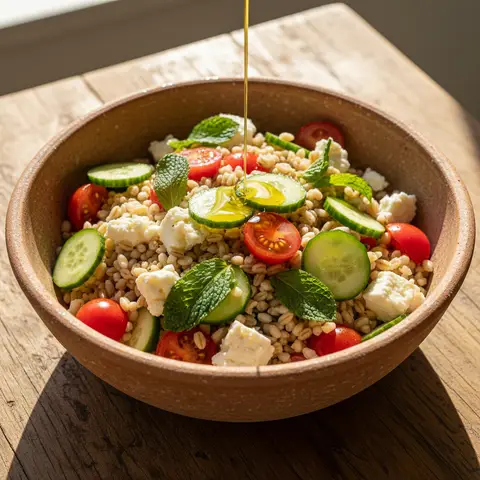 Bowl farro & feta concombre menthe