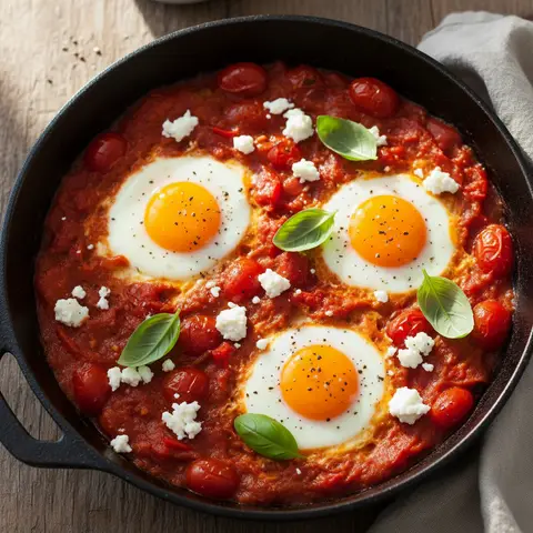 Shakshuka feta & poivron basilic