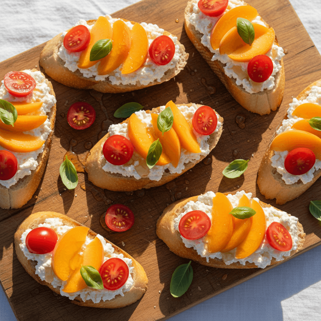 Bruschetta ricotta & abricot tomate au miel