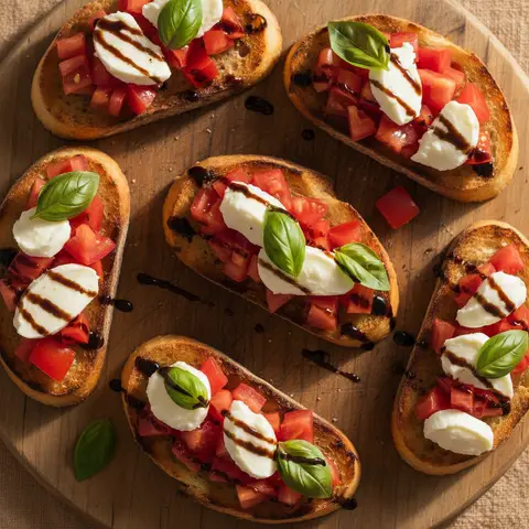 Bruschetta tomate & mozzarella basilic