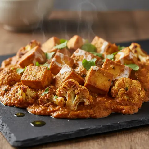 Tofu tikka masala au four avec chou-fleur