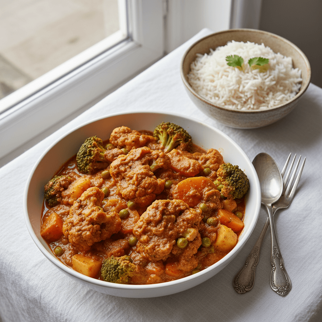 Curry Indien de Légumes avec Riz