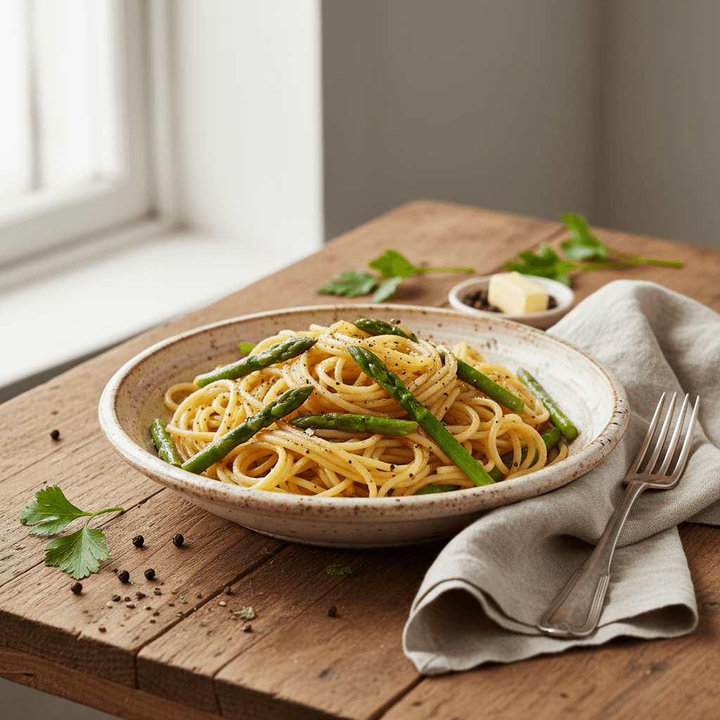 Pasta mit Spargel und Butter