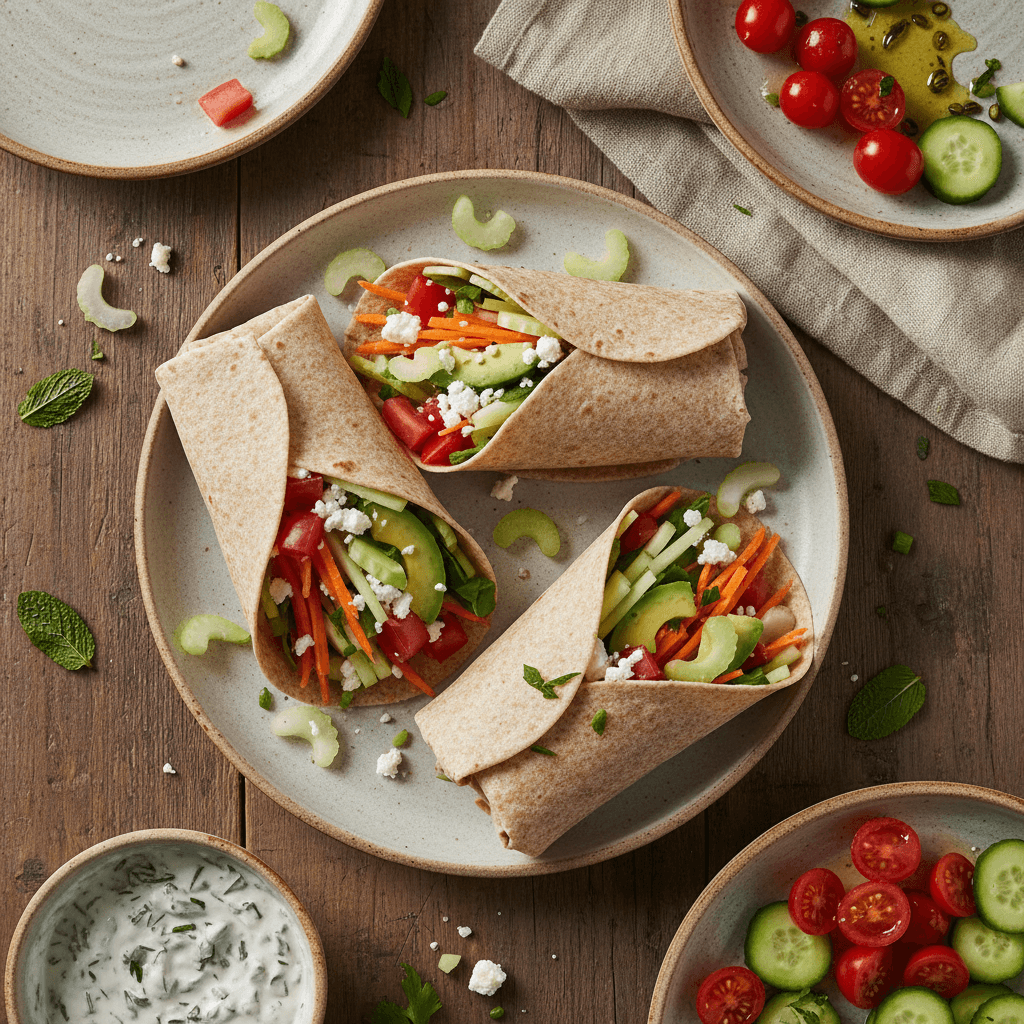 Wraps Méditerranéens aux Légumes et Féta