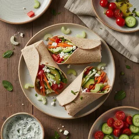 Wraps Méditerranéens aux Légumes et Féta