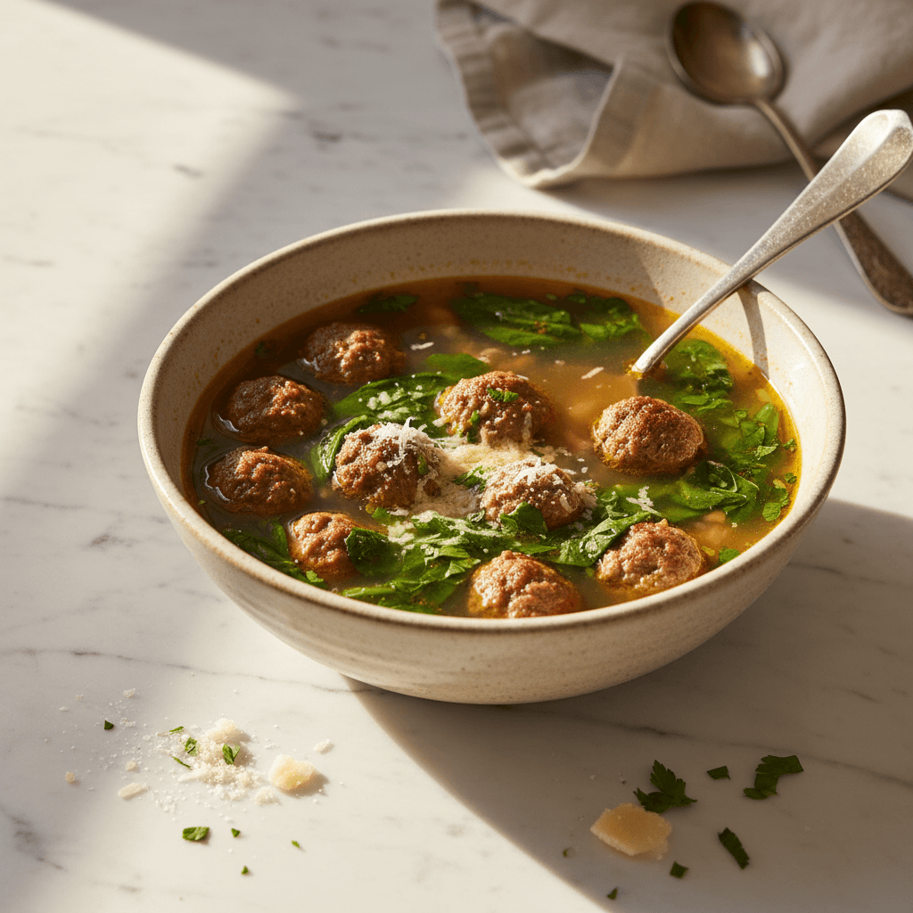 Soupe italienne aux boulettes de bœuf