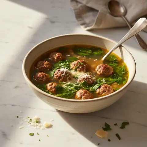 Soupe italienne aux boulettes de bœuf