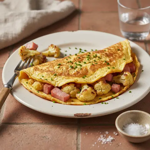 Omelette Jambon-Chou-Fleur