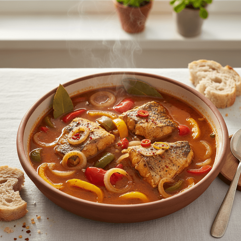 Portuguese Fish Stew with Peppers