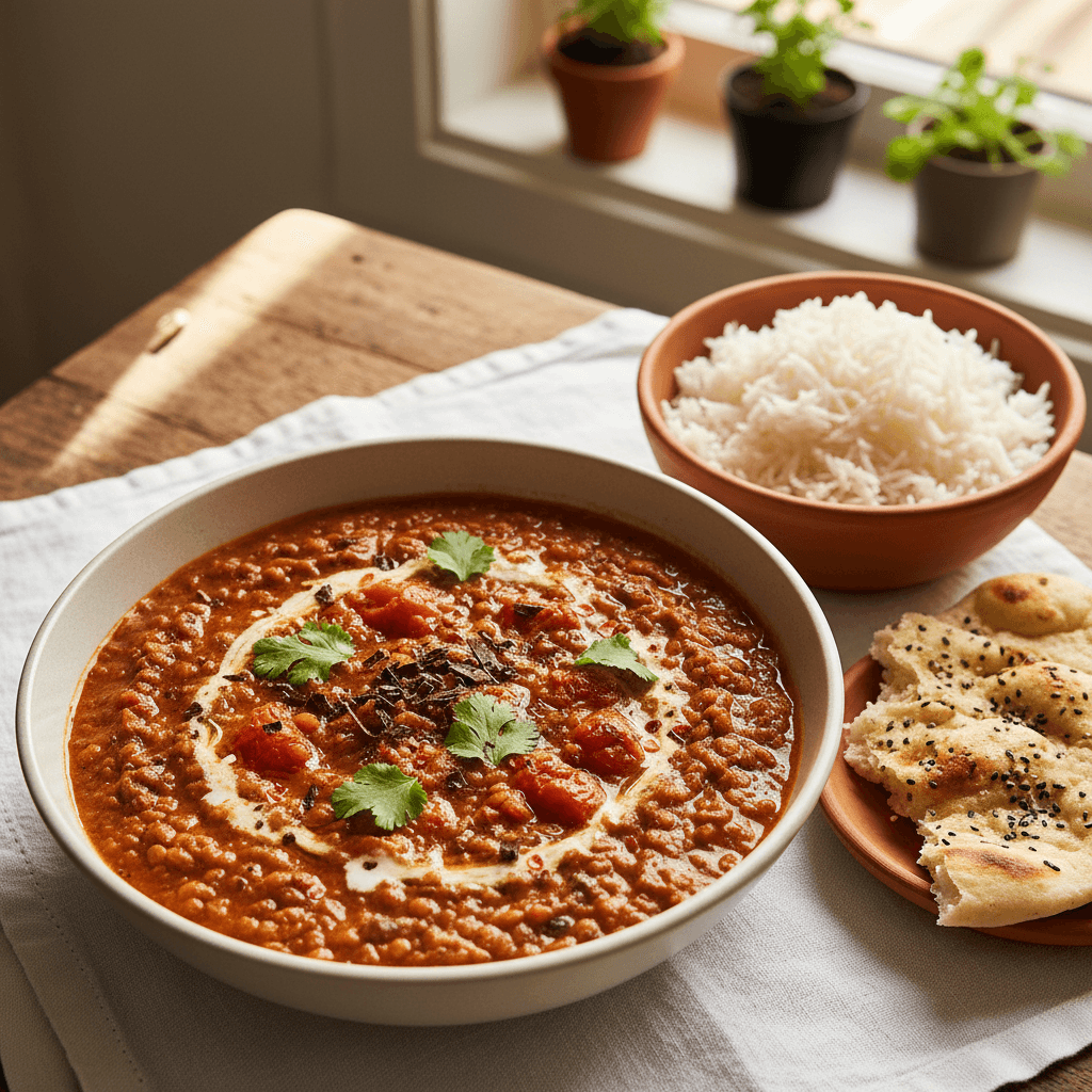 Curry de Lentilles au Chocolat et Tomates