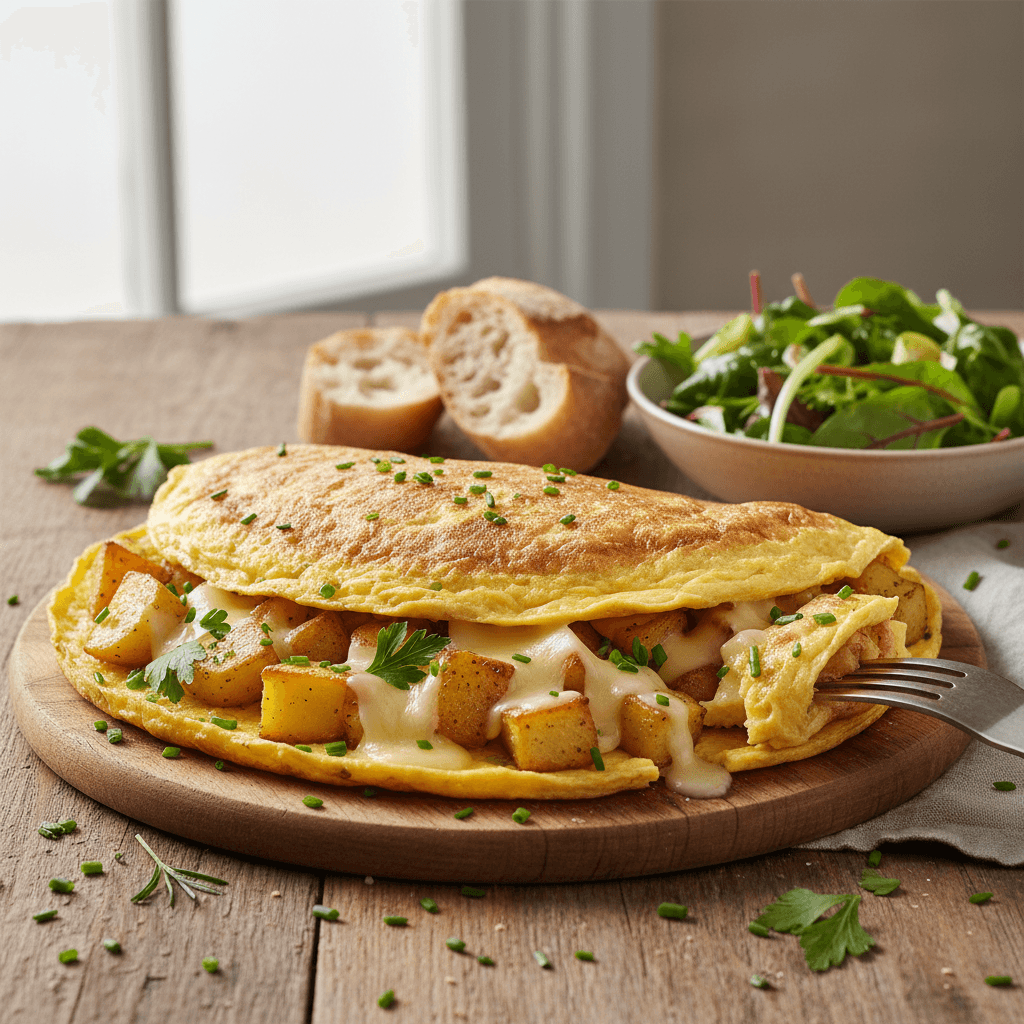 Potato, Cheese, and Herb Omelet