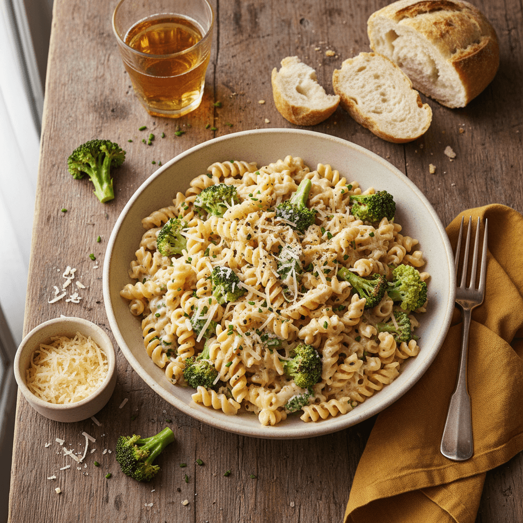 Nudeln mit Gruyère und Brokkoli