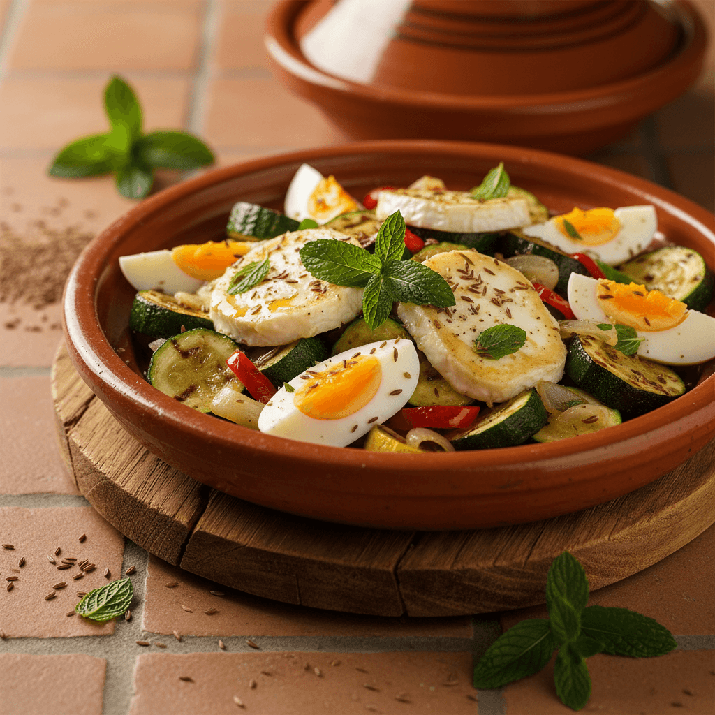 Salade marocaine aux œufs et fromage de chèvre