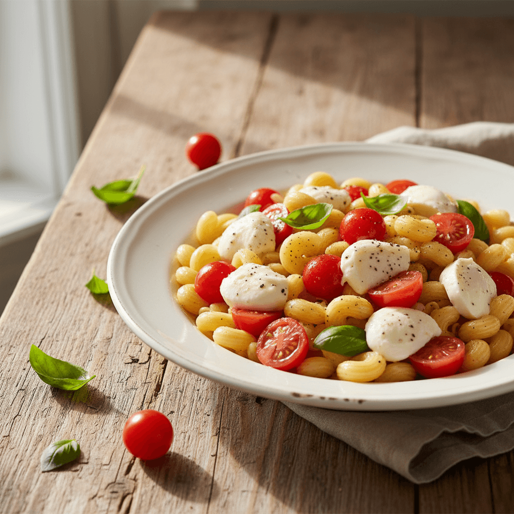 Pasta mit Tomate und Mozzarella (Caprese)