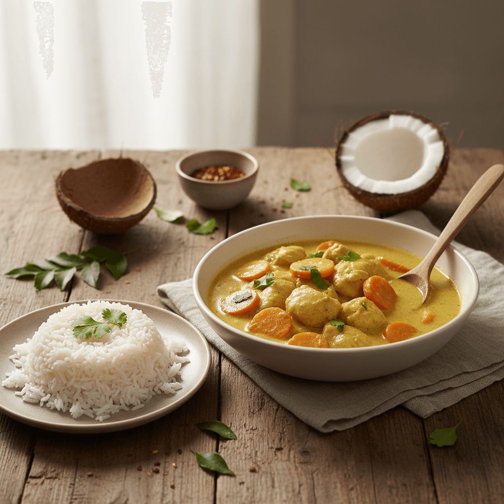 Poulet Curry Coco et Riz