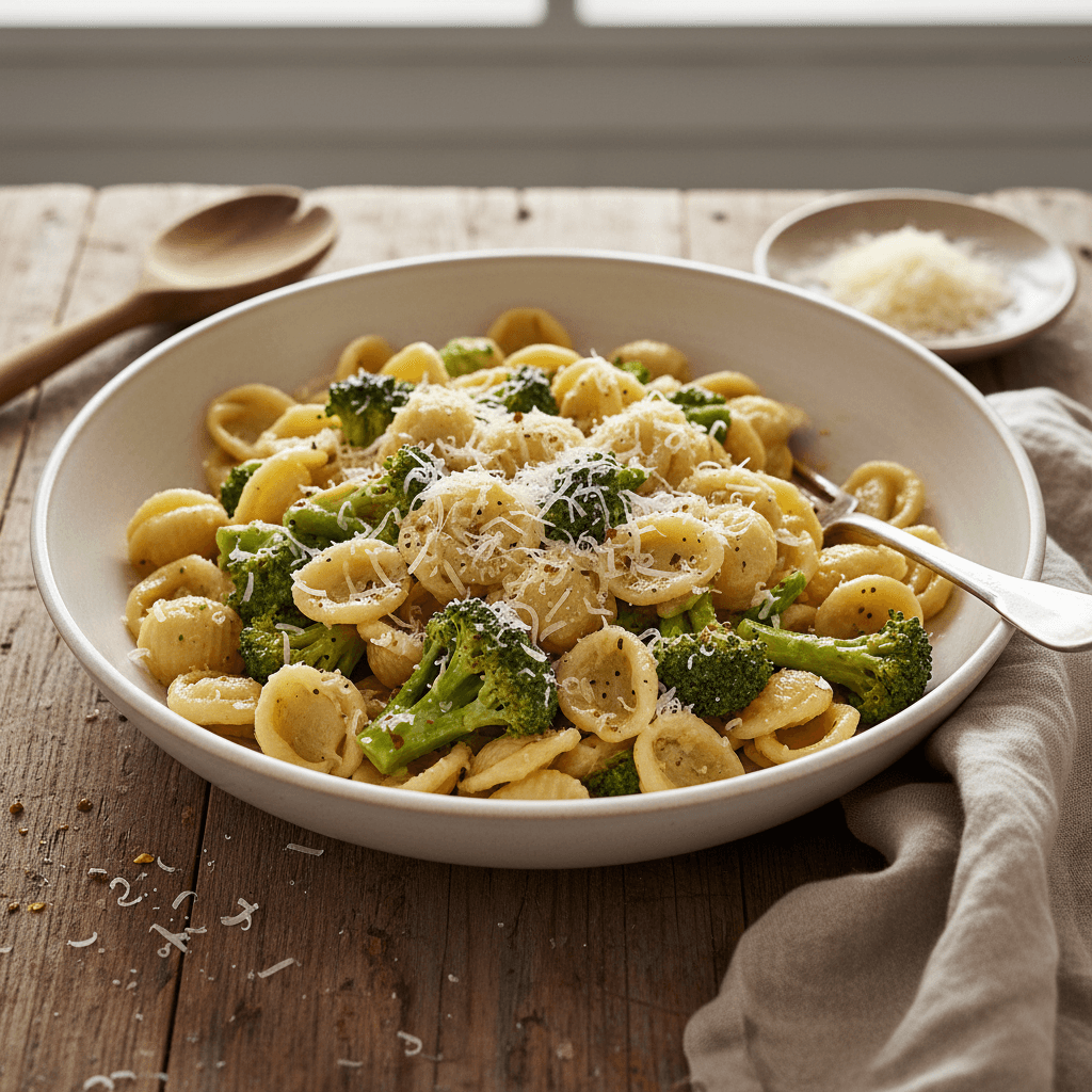 Pasta mit Parmesan und Brokkoli