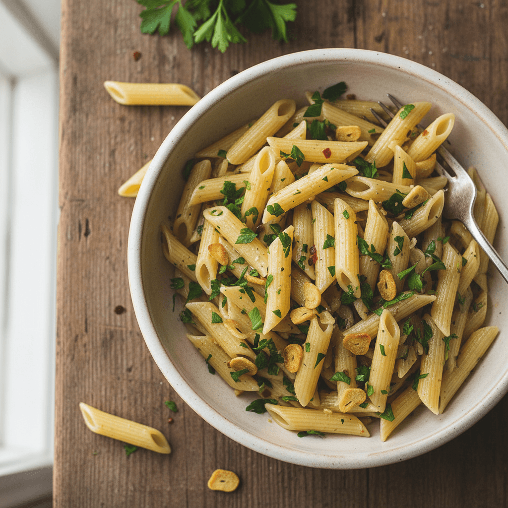 Penne with Garlic and Oil