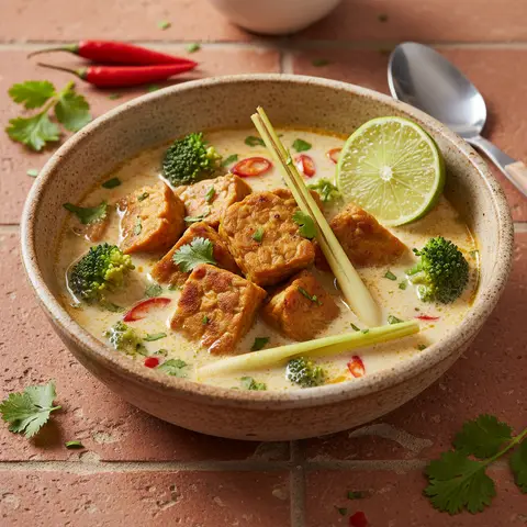 Soupe thaï au tempeh et lait de coco
