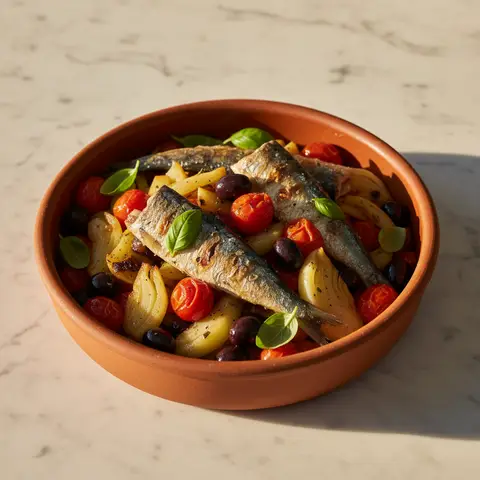 Bowl de sardines grillées aux légumes provençaux