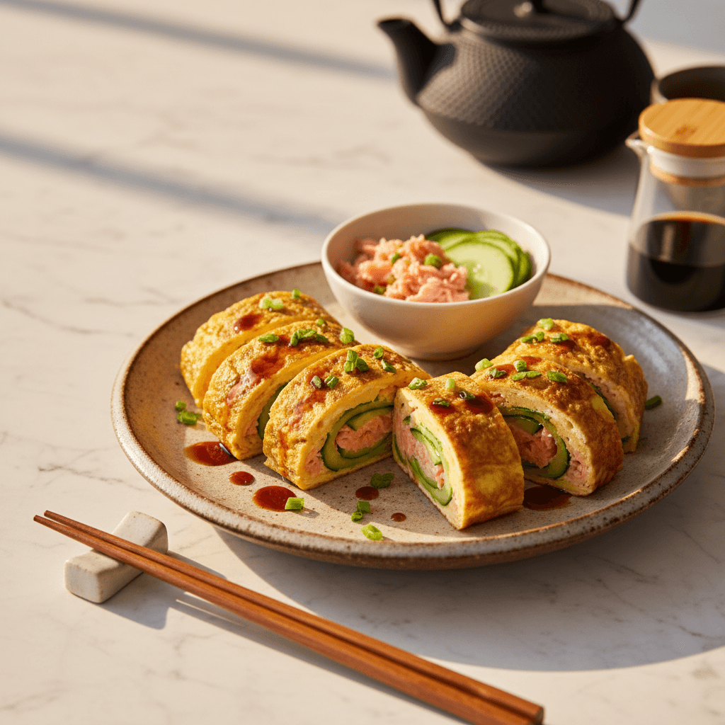 Tamagoyaki au saumon et concombre