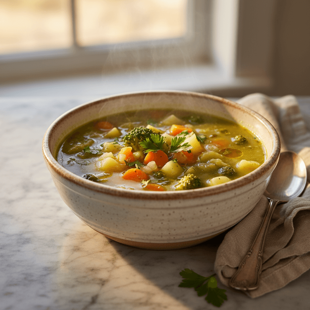 Soupe de légumes et brocoli