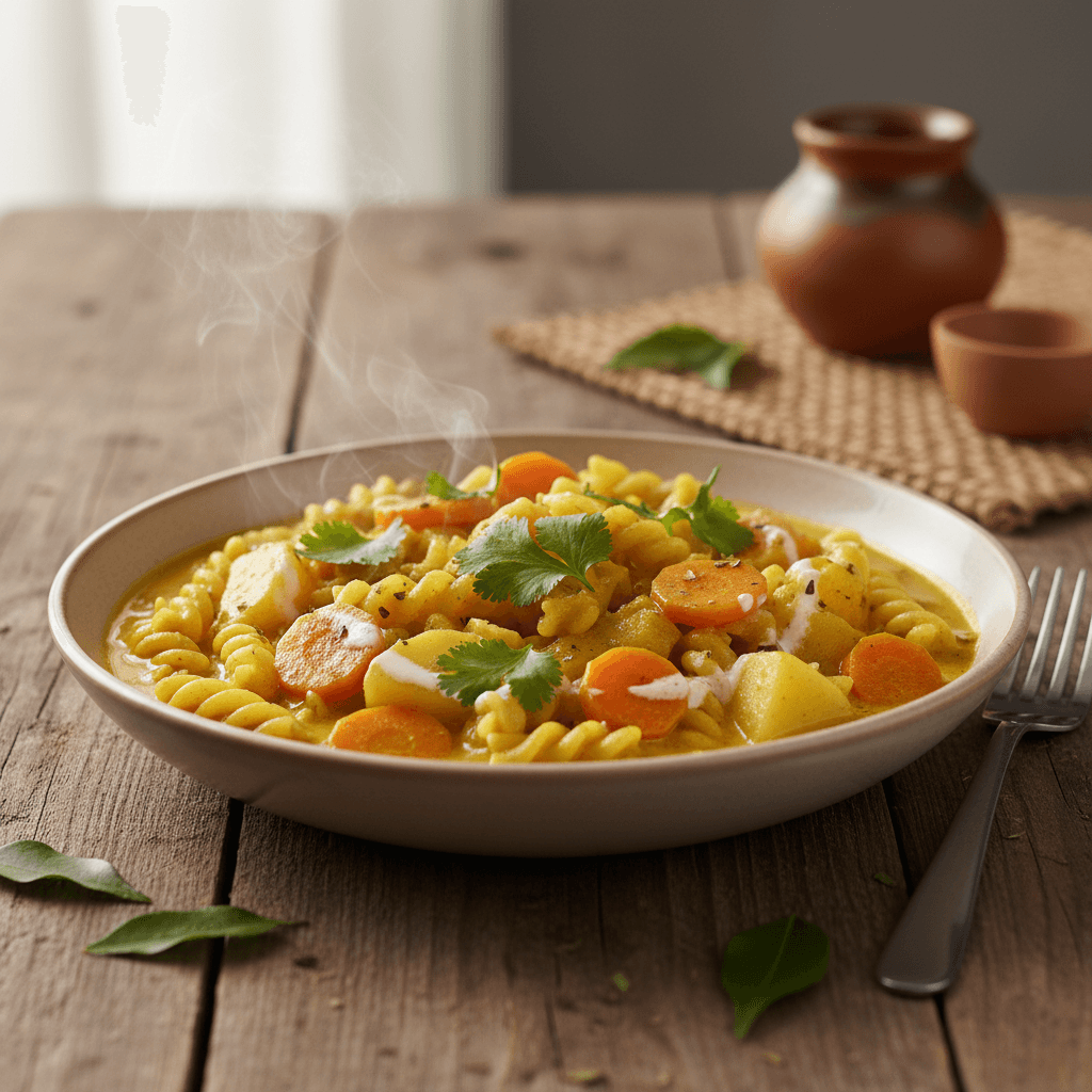 Curry Végétarien Rapide aux Pâtes
