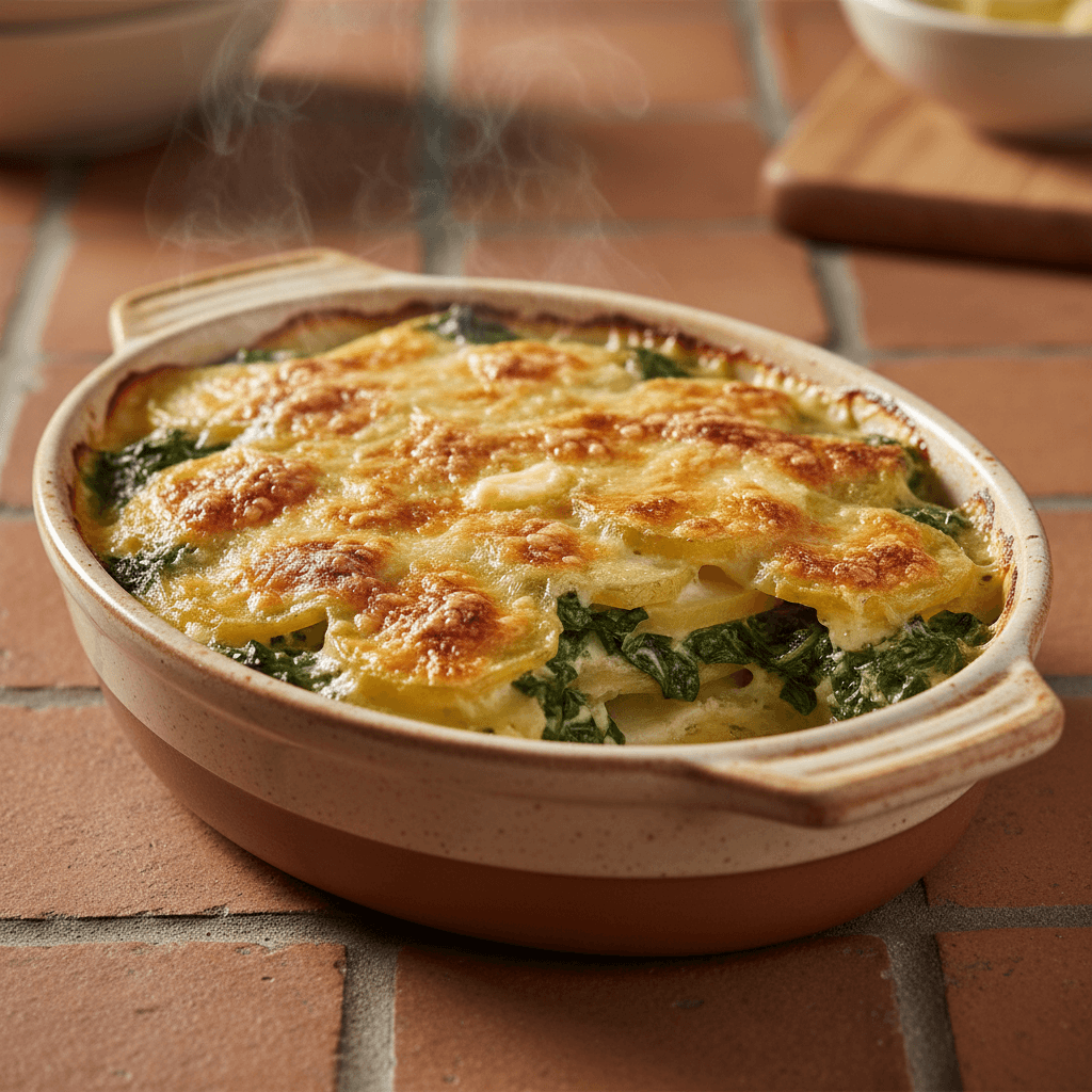 Potato and Spinach Gratin