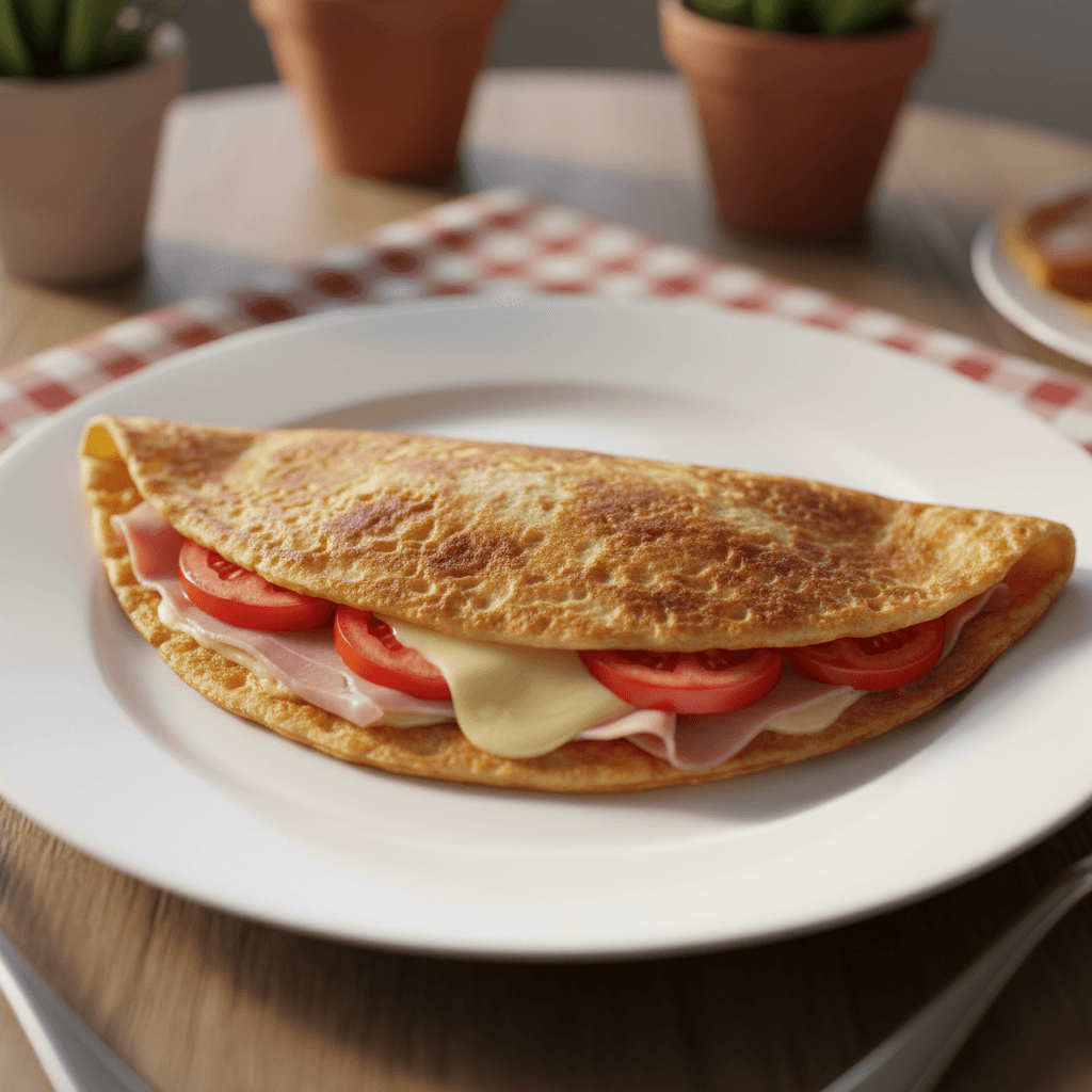 Crêpe salée jambon & fromage à la tomate