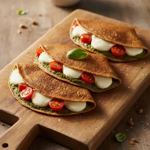 Crêpes sarrasin & mozzarella tomate pesto