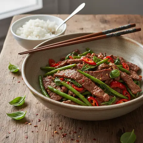 Wok de boeuf thaï au basilic