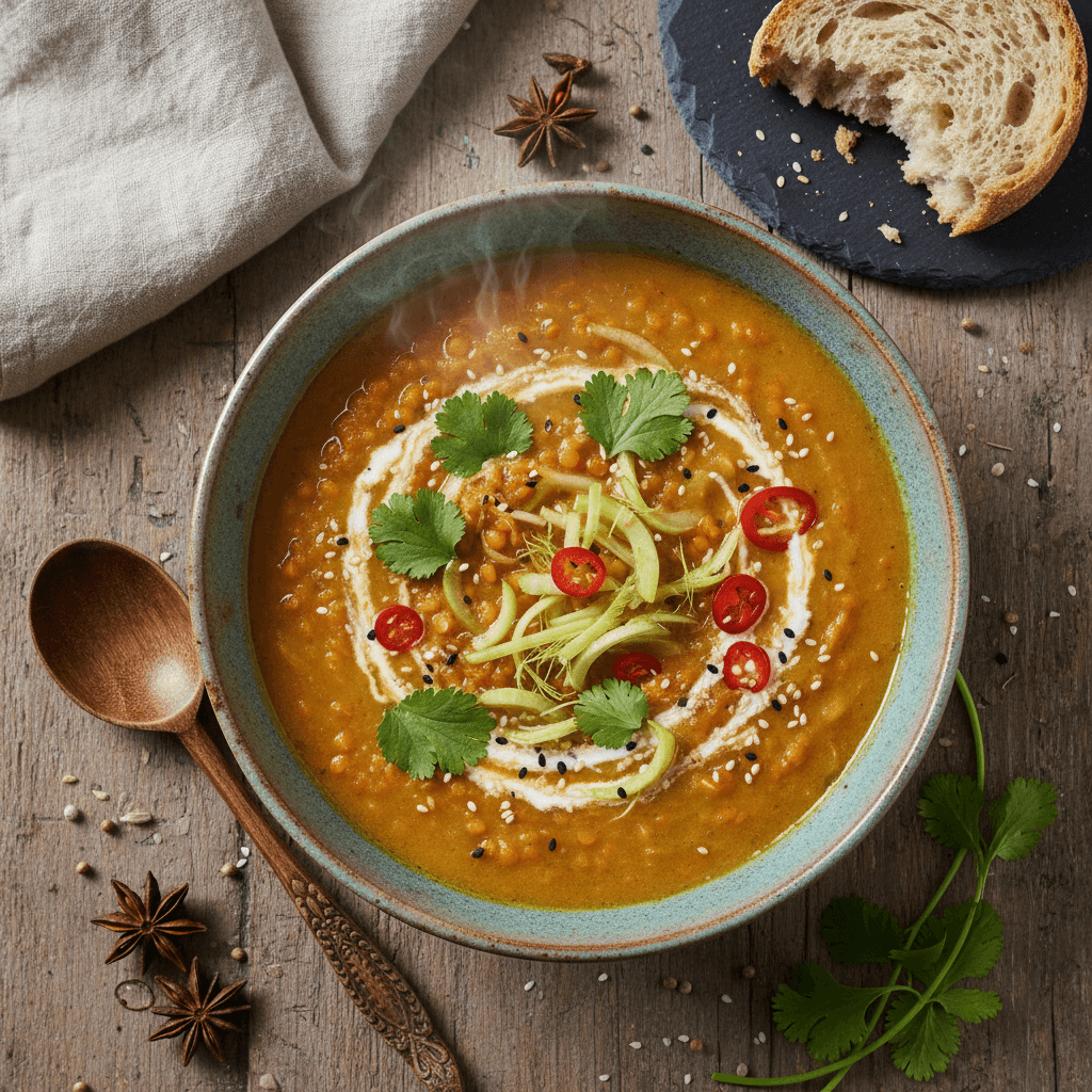 Asiatische Linsen-Fenchel-Suppe