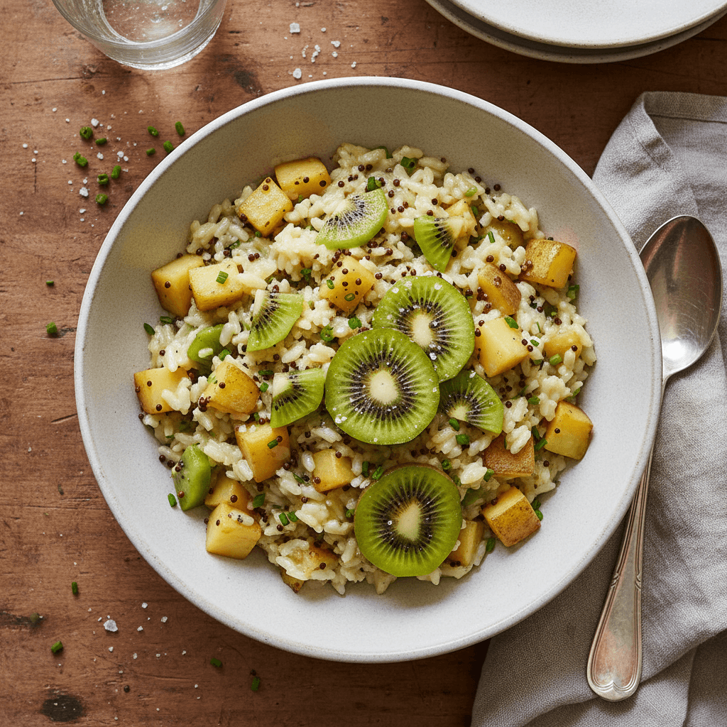 French Risotto with Potatoes and Sweet-Tart Kiwis