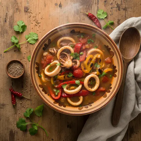 Soupe épicée de calamars à la marocaine