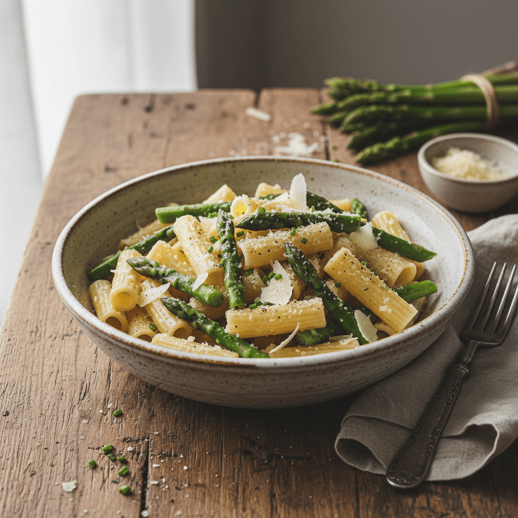 Pâtes aux Asperges et Parmesan
