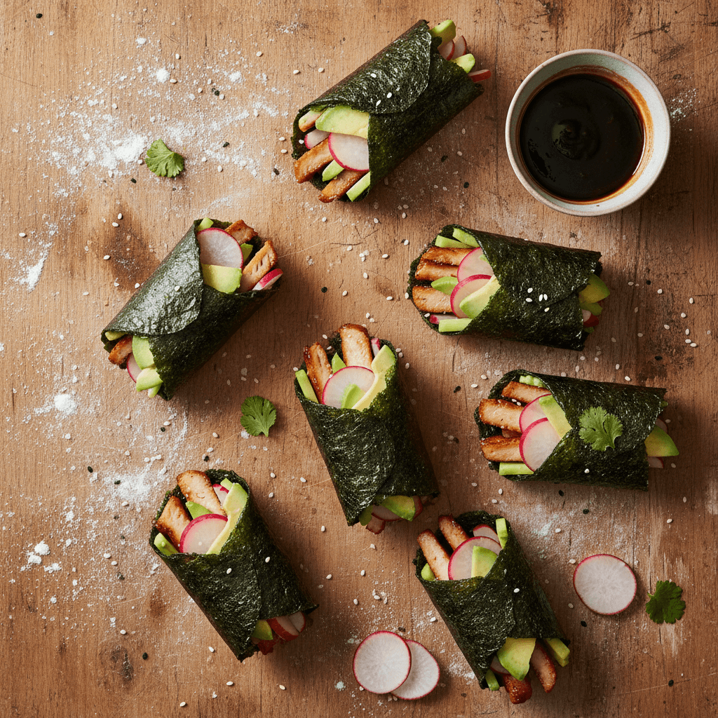 Wraps nori à la dinde teriyaki et avocat